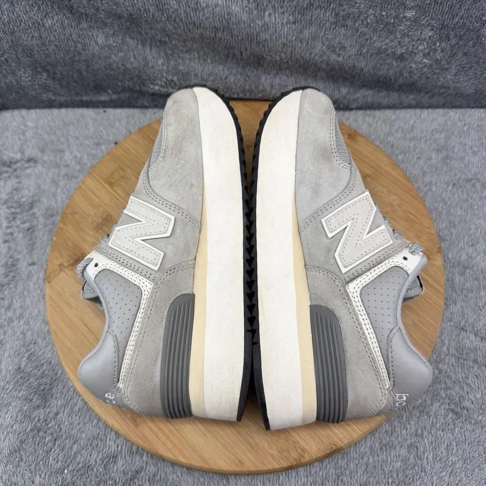 New Balance 574 Shoes Womens Size 7.5 B Gray Suede Platform Sneakers WL574ZBA